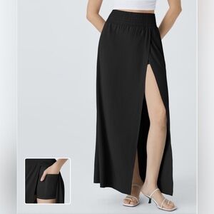 Breezeful™ High Waisted 2-in-1 Pocket Flowy Maxi Quick Dry Casual Skirt